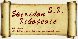 Spiridon Kikojević vizit kartica